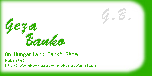 geza banko business card